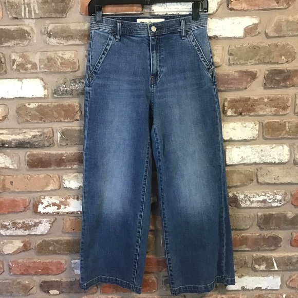 GAP Jeans Gap Womens Wide Leg Trousers Super High Rise Cropped